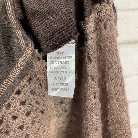 Oddy Boho Peekaboo Knit Scoop Neck LongSleeve Top - Picture 5 of 5